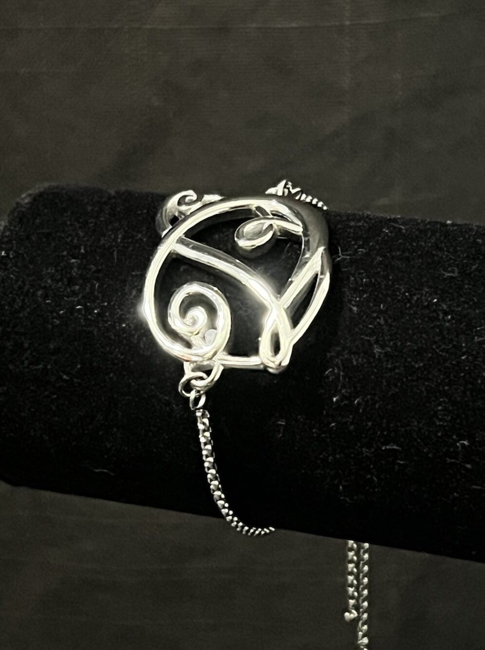 Vintage Stainless Steel "D" Monogrammed Charm Bracelet